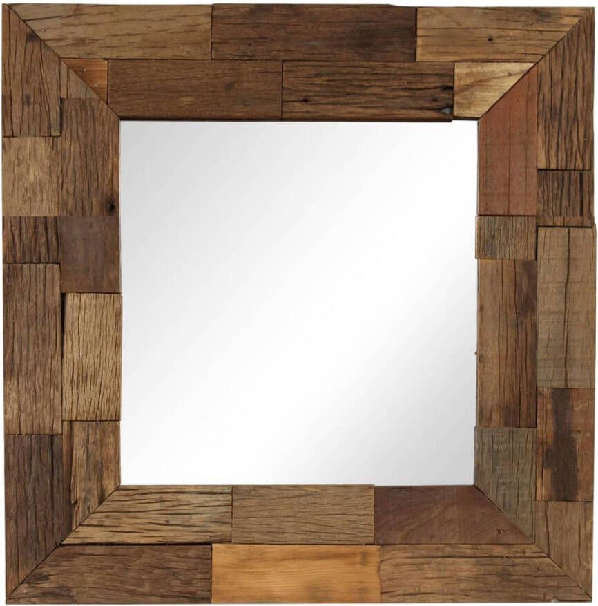 VidaXL Spiegel 50x50 cm massief gerecycled hout