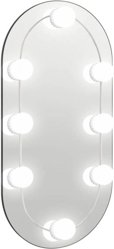 VidaXL Spiegel met LED-verlichting 40x20 cm glas ovaal
