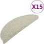 VidaXL Trapmatten zelfklevend 15 st sisal-look 56x17x3 cm grijs - Thumbnail 1