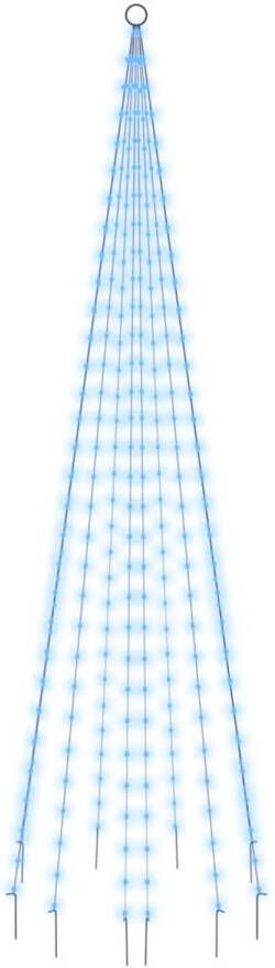 VidaXL Vlaggenmast kerstboom 310 LED&apos;s blauw 300 cm