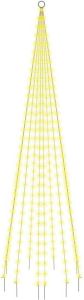 VidaXL Vlaggenmast kerstboom 310 LED&apos;s warmwit 300 cm