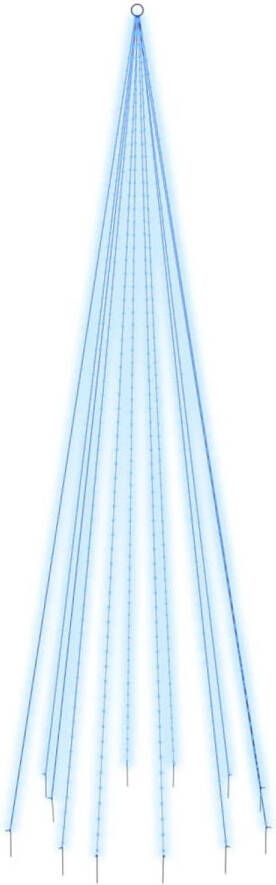 VidaXL Vlaggenmast kerstboom 732 LED&apos;s blauw 500 cm