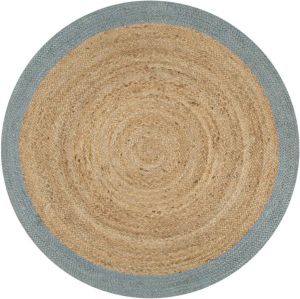 VidaXL Vloerkleed handgemaakt met olijfgroene rand 90 cm jute