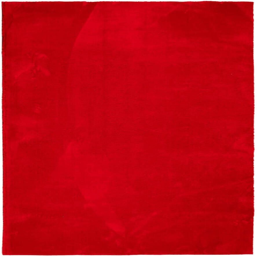 VidaXL Vloerkleed laagpolig zacht en wasbaar 120x120 cm rood