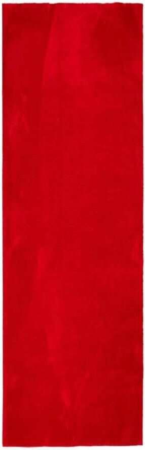 VidaXL Vloerkleed laagpolig zacht en wasbaar 80x250 cm rood