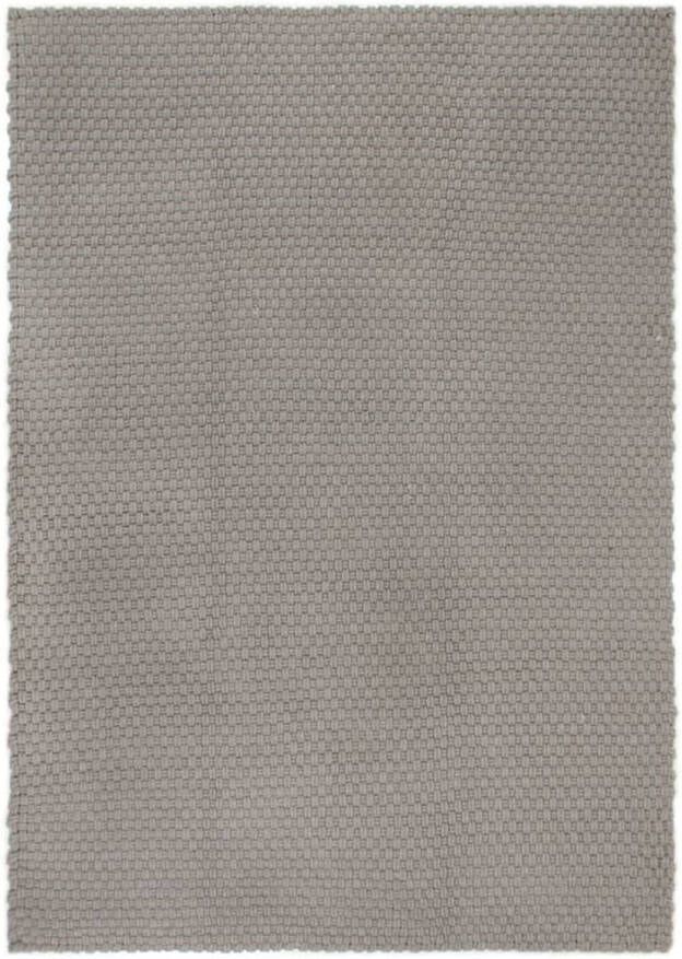 VidaXL Vloerkleed rechthoekig 80x160 cm katoen grijs
