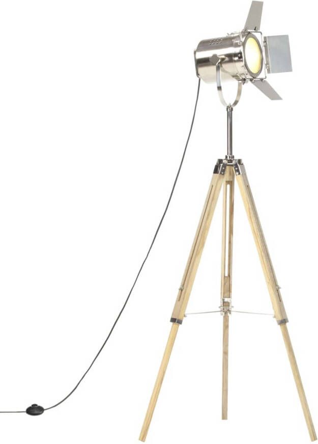 VidaXL Vloerlamp driepoot 140 cm massief mangohout