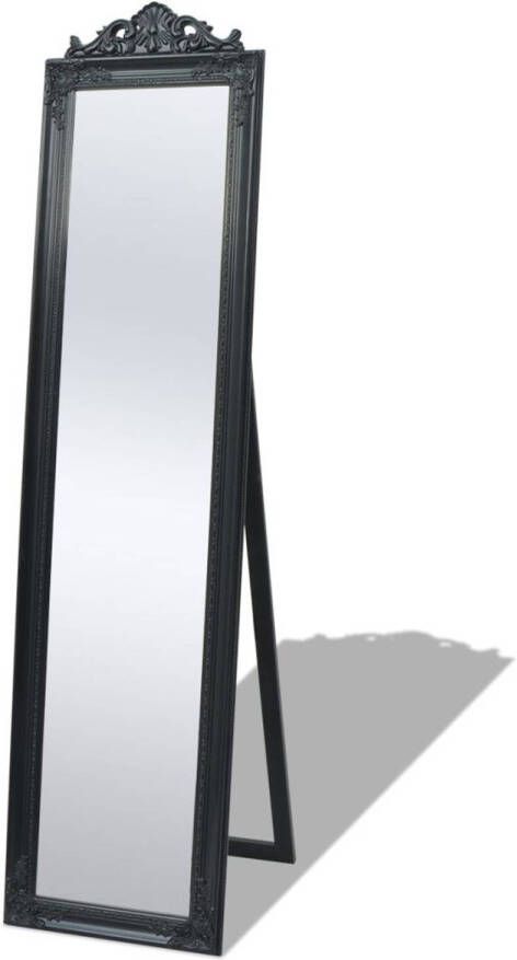 VidaXL Vrijstaande Spiegel Barokstijl 160x40cm Zwart