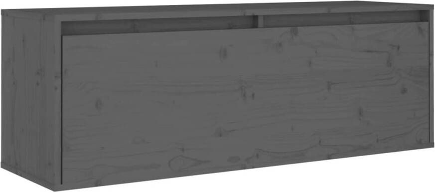 VidaXL Wandkast 100x30x35 cm massief grenenhout grijs