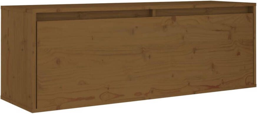 VidaXL Wandkast 100x30x35 cm massief grenenhout honingbruin