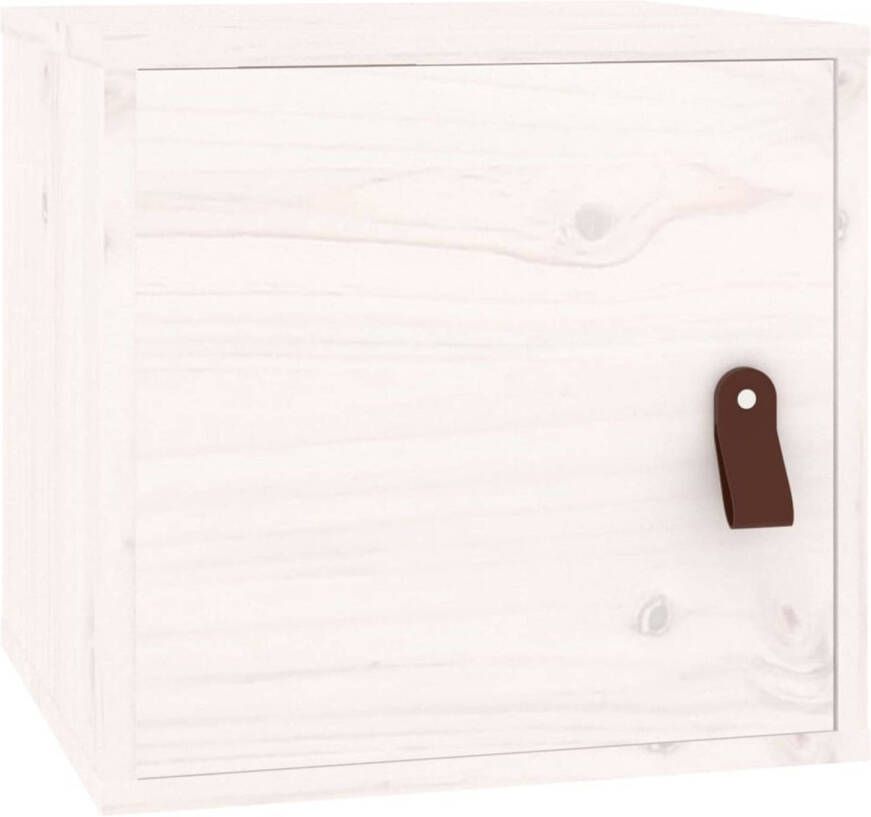 VidaXL Wandkast 31 5x30x30 cm massief grenenhout wit