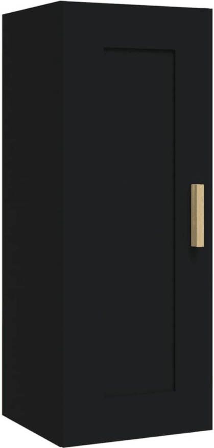 VidaXL Wandkast 35x34x90 cm bewerkt hout zwart