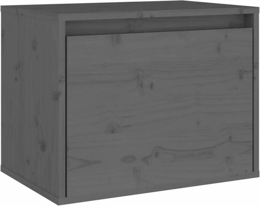 VidaXL Wandkast 45x30x35 cm massief grenenhout grijs
