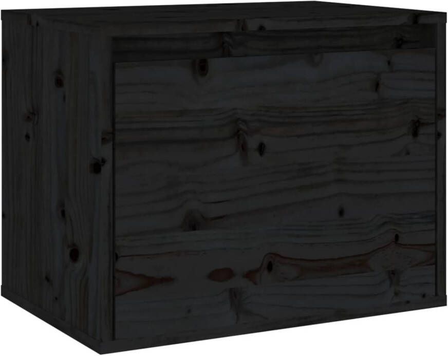 VidaXL Wandkast 45x30x35 cm massief grenenhout zwart