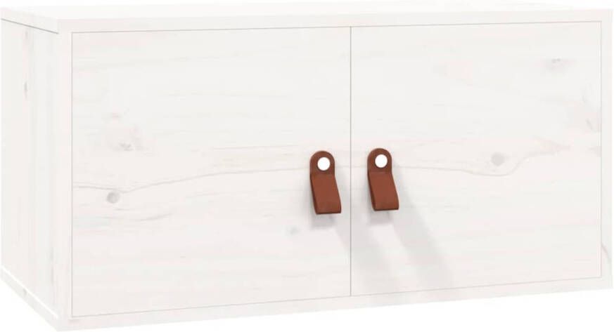 VidaXL Wandkast 60x30x30 cm massief grenenhout wit