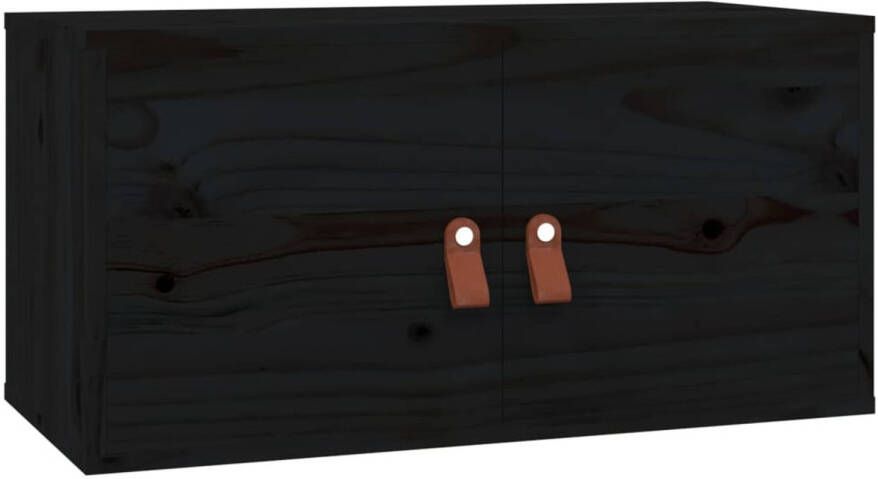 VidaXL Wandkast 60x30x30 cm massief grenenhout zwart