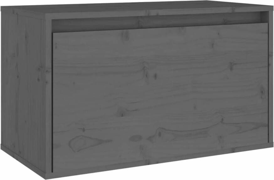 VidaXL Wandkast 60x30x35 cm massief grenenhout grijs