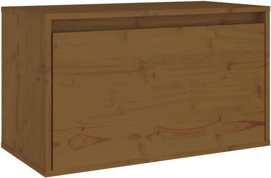 VidaXL Wandkast 60x30x35 cm massief grenenhout honingbruin