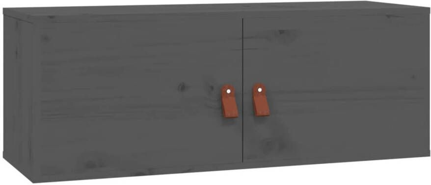 VidaXL Wandkast 80x30x30 cm massief grenenhout grijs