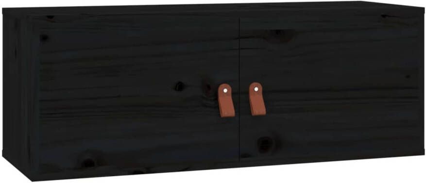 VidaXL Wandkast 80x30x30 cm massief grenenhout zwart