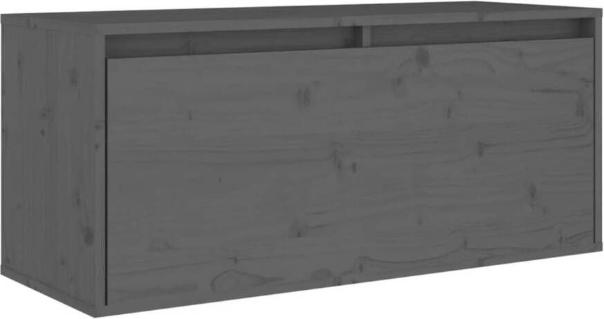 VidaXL Wandkast 80x30x35 cm massief grenenhout grijs