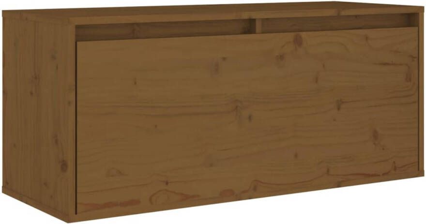VidaXL Wandkast 80x30x35 cm massief grenenhout honingbruin