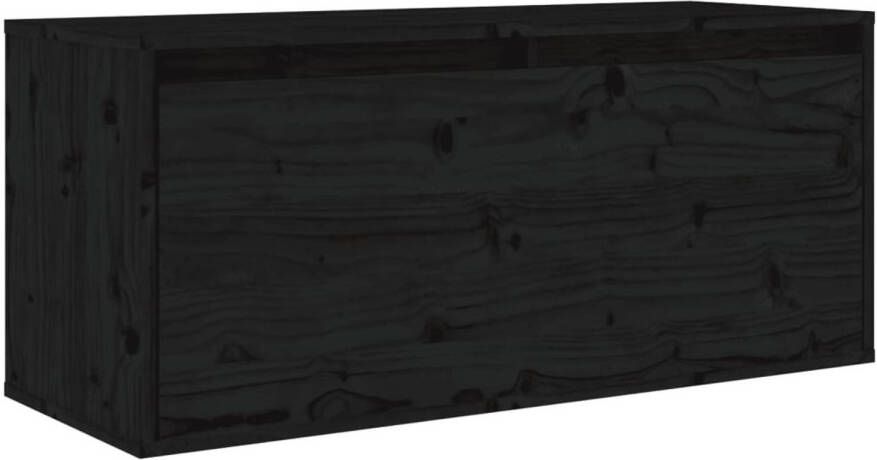VidaXL Wandkast 80x30x35 cm massief grenenhout zwart