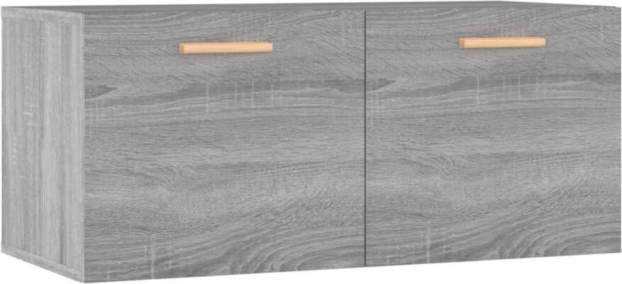 VidaXL Wandkast 80x35x36 5 cm bewerkt hout grijs sonoma eikenkleurig