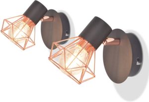 VidaXL Wandlampen Met 2 Filament Led-lampen 8 W 2 St
