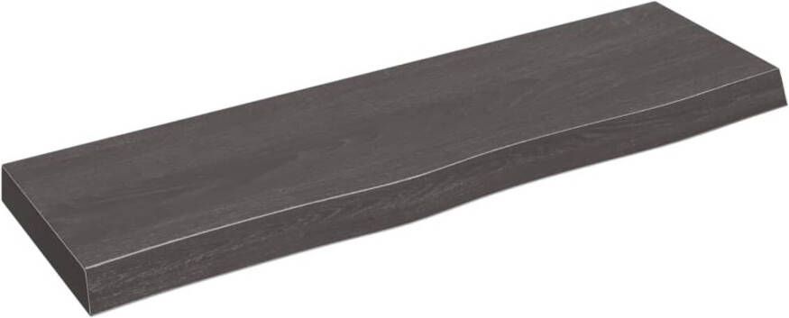 VidaXL Wandschap 100x30x6 cm behandeld massief eikenhout donkergrijs