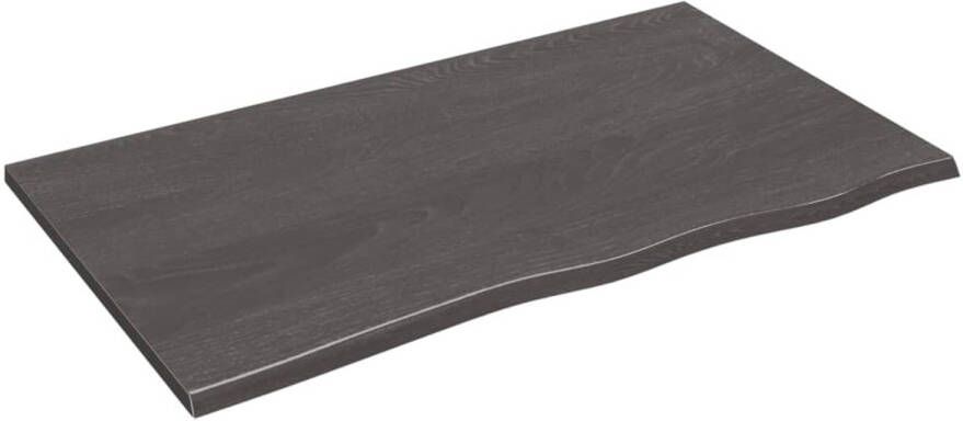 VidaXL Wandschap 100x60x2 cm behandeld massief eikenhout donkergrijs