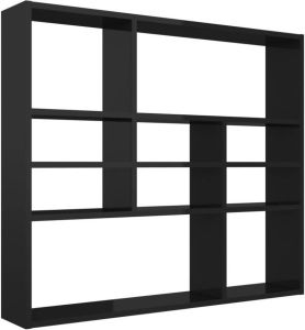 VidaXL Wandschap 90x16x78 Cm Spaanplaat Hoogglans Zwart