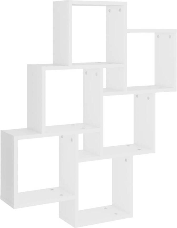 VidaXL Wandschap kubus 78x15x93 cm bewerkt hout wit