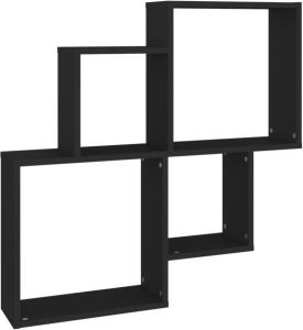 VidaXL Wandschap kubus 80x15x78 5 cm spaanplaat zwart