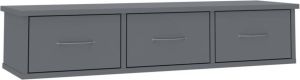 VidaXL Wandschap Met Lades 88x26x18 5 Cm Spaanplaat Hoogglans Grijs