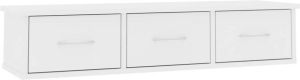 VidaXL Wandschap met lades 88x26x18 5 cm spaanplaat wit