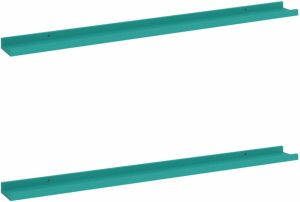 VidaXL Wandschappen 2 st 100x9x3 cm blauw