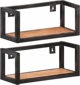 VidaXL Wandschappen 2 St 40 Cm Massief Acaciahout