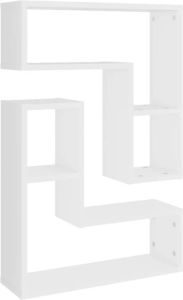 VidaXL Wandschappen 2 st 50x15x50 cm spaanplaat wit