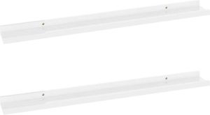 VidaXL Wandschappen 2 st 80x9x3 cm hoogglans wit