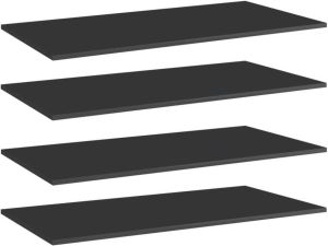 VidaXL Wandschappen 4 St 100x50x1 5 Cm Spaanplaat Hoogglans Zwart