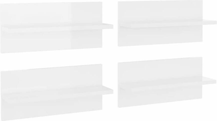 VidaXL Wandschappen 4 st 40x11 5x18 cm hoogglans wit