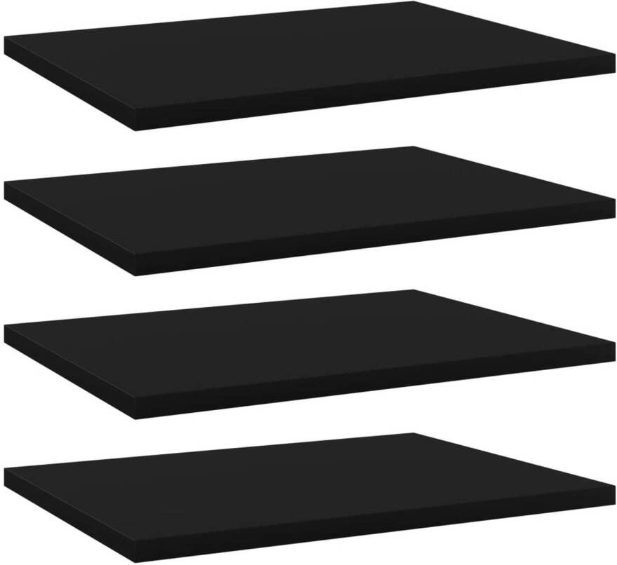 VidaXL Wandschappen 4 st 40x30x1 5 cm spaanplaat zwart