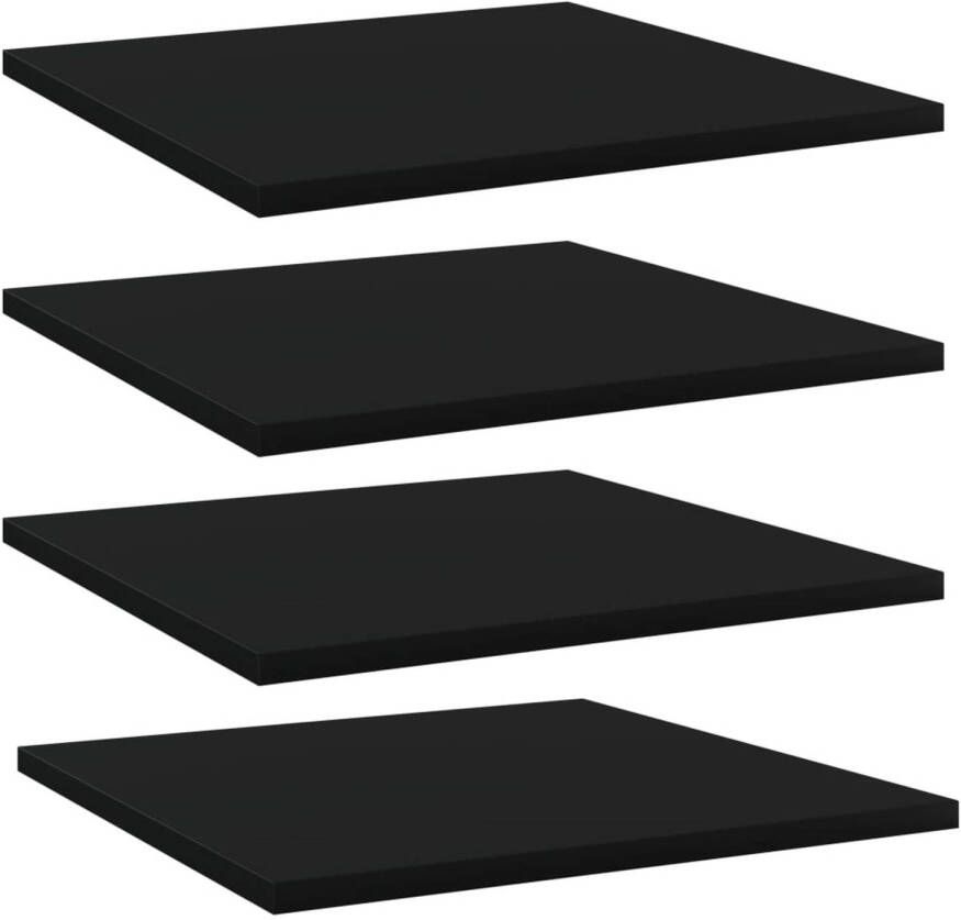 VidaXL Wandschappen 4 st 40x40x1 5 cm spaanplaat zwart