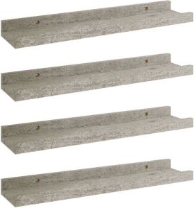 VidaXL Wandschappen 4 st 40x9x3 cm betongrijs