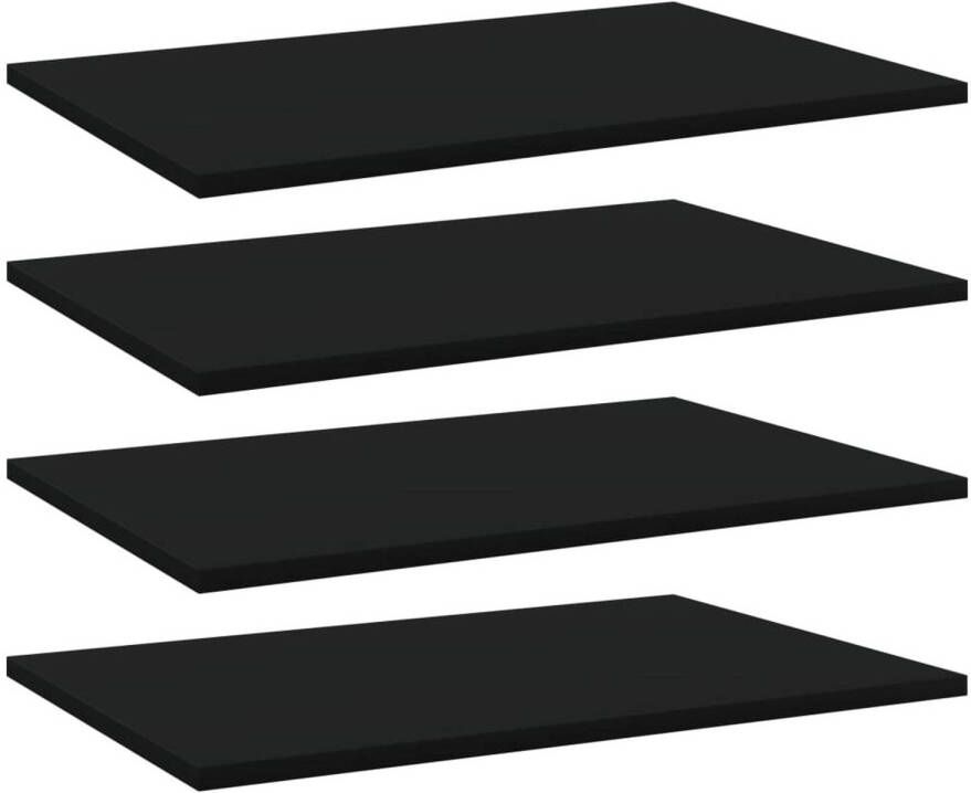 VidaXL Wandschappen 4 st 60x40x1 5 cm spaanplaat zwart