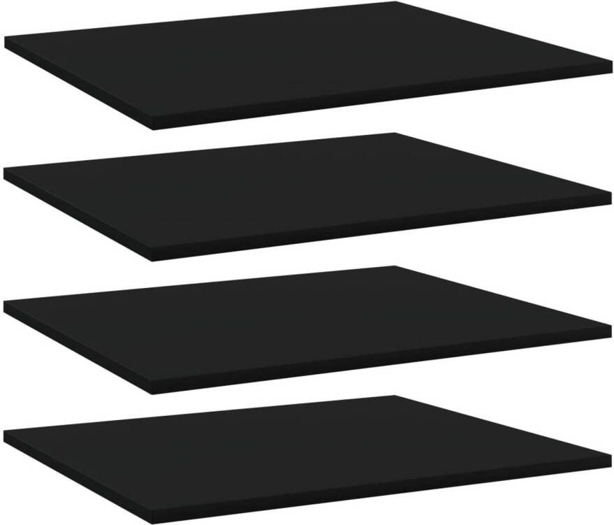 VidaXL Wandschappen 4 st 60x50x1 5 cm spaanplaat zwart