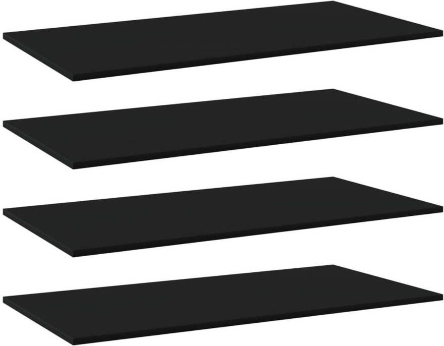 VidaXL Wandschappen 4 st 80x30x1 5 cm spaanplaat zwart