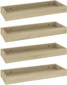VidaXL Wandschappen 4 St Loggia 40x15x4 Cm Mdf Eikenkleurig