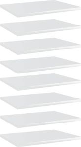 VidaXL Wandschappen 8 st 40x30x1 5 cm spaanplaat hoogglans wit